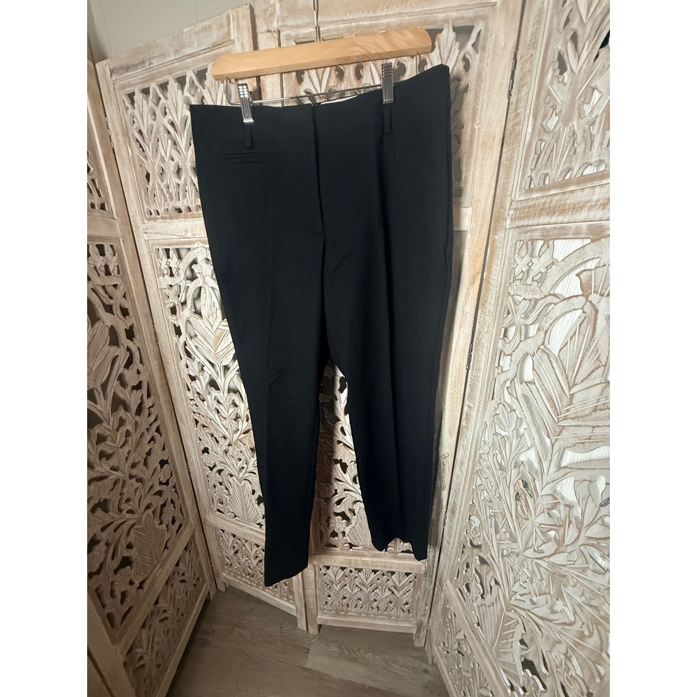 Talbots Petites Newport Black Ankle Pants Size 12P Cotton Stretch Slacks MA804